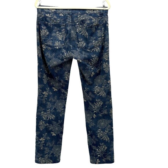 LRL Lauren Jeans Co. Ralph Lauren Floral Blue Denim Skinny Jeans Womens 6 - Picture 4 of 8